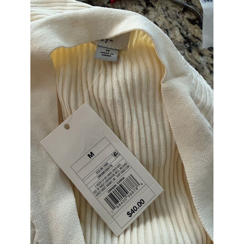 A New Day Ribbed Button Front Midi Sweater Dress Cream All Sizes NWT/NWOT - Picture 10 of 10